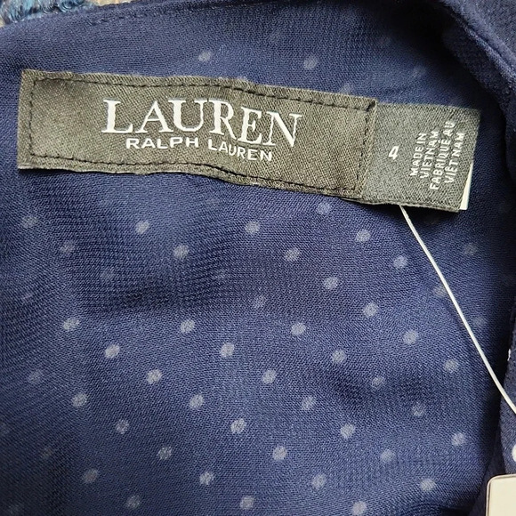 [US:4]LAUREN RALPH LAUREN-Women's Polka-Dot Bubble Crepe Belted  Dress - Picture 6 of 8